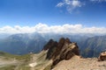 Mountain panorama with Rote Saule and col Sajatscharte in the Alps, Austria