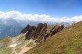 Mountain panorama with Rote Saule and col Sajatscharte in the Alps, Austria