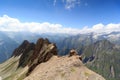 Mountain panorama with Rote Saule and col Sajatscharte, Hohe Tauern Alps, Austria