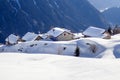 Mountain panorama of the ski area in the Lepontine Alps Royalty Free Stock Photo