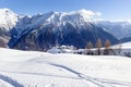 Mountain panorama of the ski area in the Lepontine Alps Royalty Free Stock Photo