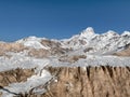 Mountain panorama with snowcapped mountains