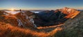 Mountain panorama before sunrise in Slovakia Royalty Free Stock Photo