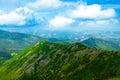 Mountain panorama of the Tatra Mountains from Kasprowy Wierch (Kasper Peak) on a summer day in Poland Royalty Free Stock Photo