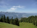 Mountain panorama from Tegelberg mountain, Bavaria, Germany Royalty Free Stock Photo