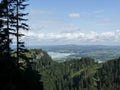 Mountain panorama from Tegelberg mountain, Bavaria, Germany Royalty Free Stock Photo