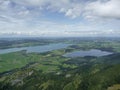 Mountain panorama from Tegelberg mountain, Bavaria, Germany Royalty Free Stock Photo
