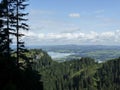 Mountain panorama from Tegelberg mountain, Bavaria, Germany Royalty Free Stock Photo