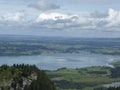 Mountain panorama from Tegelberg mountain, Bavaria, Germany Royalty Free Stock Photo