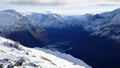 Loen valley from Mount Hoven in Vestland in Norway Royalty Free Stock Photo