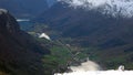 Loen valley view from Mount Hoven in Vestland in Norway Royalty Free Stock Photo