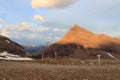 Mountain panorama view with summit Fuscherkarkopf during sunset in Glockner Group, Austria Royalty Free Stock Photo