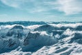 Mountain panorama from the viewing platform on the Zugspitze Royalty Free Stock Photo