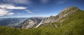 Mountain panorama from Vorderes Sonnwendjoch mountain, Rofan, Tyrol, Austria Royalty Free Stock Photo