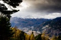 Mountain panorama in winter Val di Susa Piedmont italy Royalty Free Stock Photo