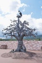 Mountain Park named after Bazhov, Zlatoust, Russia. Oak of Life, forged and welded copper sculpture