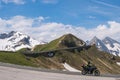 Mountain pass Fuscher Torl, view point on Grossglockner High Alpine Road, Austria. Sunny summer day, snowy peaks, top mountains, Royalty Free Stock Photo