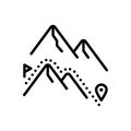 Mountain Pass Icon. Mountain Climbing. Distance Traveled. Mountain Excursion. Vector sign in simple style isolated on