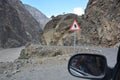 Mountain pass and road signs