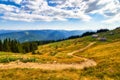 Mountain path hiking or trekking Carpathian landscape