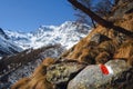 Mountain path trough the Monte Rosa Massif Piedmont, Italy Royalty Free Stock Photo