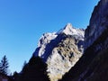 Mountain peak against blue sky Royalty Free Stock Photo