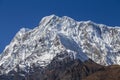 Mountain peak, Annapurna , Nepal. Sunrise in the mountains. Beautiful landscape in Himalayas mount Royalty Free Stock Photo