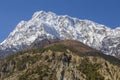 Mountain peak, Annapurna  , Nepal. Sunrise in the mountains. Beautiful landscape in Himalayas mount Royalty Free Stock Photo