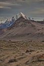 Mountain peak dressed in snow and volcanic rock from Upper Shimshal. Karakoram Himalaya