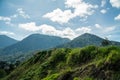 Mountain peak landscape. Rural scenery. Forest valley. Blue Ridge Mountains. Blue sky and cloud and hill and mountain range Royalty Free Stock Photo