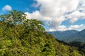 Mountain peak landscape. Rural scenery. Forest valley. Blue Ridge Mountains. Blue sky and cloud and hill and mountain range Royalty Free Stock Photo