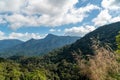 Mountain peak landscape. Rural scenery. Forest valley. Blue Ridge Mountains. Blue sky and cloud and hill and mountain range Royalty Free Stock Photo