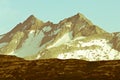 Mountain peak nearby Grimselpass in the Swiss mountains