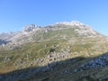 Mountain peak and rocky elevations during summer