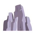 Mountain peak semi flat color vector object. Full sized item on white Royalty Free Stock Photo