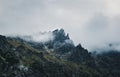 Mountain peak shrouded in storm clouds Royalty Free Stock Photo