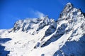 Mountain peak in the snow