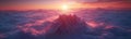 Mountain Peak Sunrise Above the Clouds Royalty Free Stock Photo