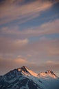 Mountain peak on sunset sky Royalty Free Stock Photo