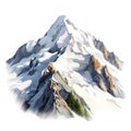 mountain peak on white background, Generative AI Royalty Free Stock Photo