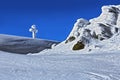 Mountain peak winter landscape snow on ridge, Appennino Tosco Emiliano