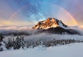 Vrchol hory v zime, Slovensko hora Fatra