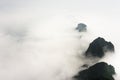 Mountain Peaks above the Clouds in Tianmen Mountain National Park, Zhangjiajie, China Royalty Free Stock Photo