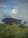 mountain peaks with beautiful grass savannas and level with the clouds