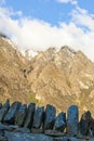 Mountain peaks covered in clouds