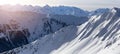 Mountain peaks covered with fresh snow, Austrian Alps, Europe Royalty Free Stock Photo