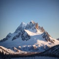Mountain peaks are covered in snow. Royalty Free Stock Photo