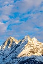 Mountain peaks of Dent de Veisivi and Denti de Perroc, Switzerland Royalty Free Stock Photo