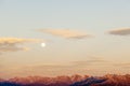 Mountain peaks with full moon Royalty Free Stock Photo