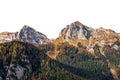 Mountain Peaks of Italian Alps Isolated on White Background Royalty Free Stock Photo